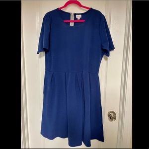 PLUS LLR LuLaRoe Amelia Textured Fit n Flare Dress 3XL 3X 24 24W